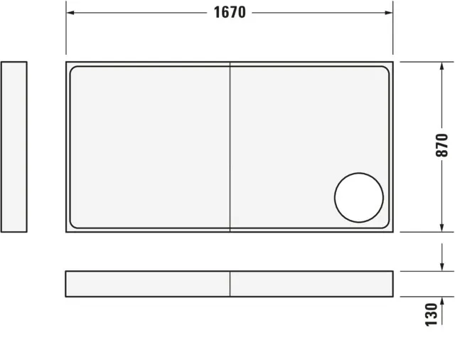 Duravit rechteck Duschwanne „Starck Slimline“ 170 × 90 cm 