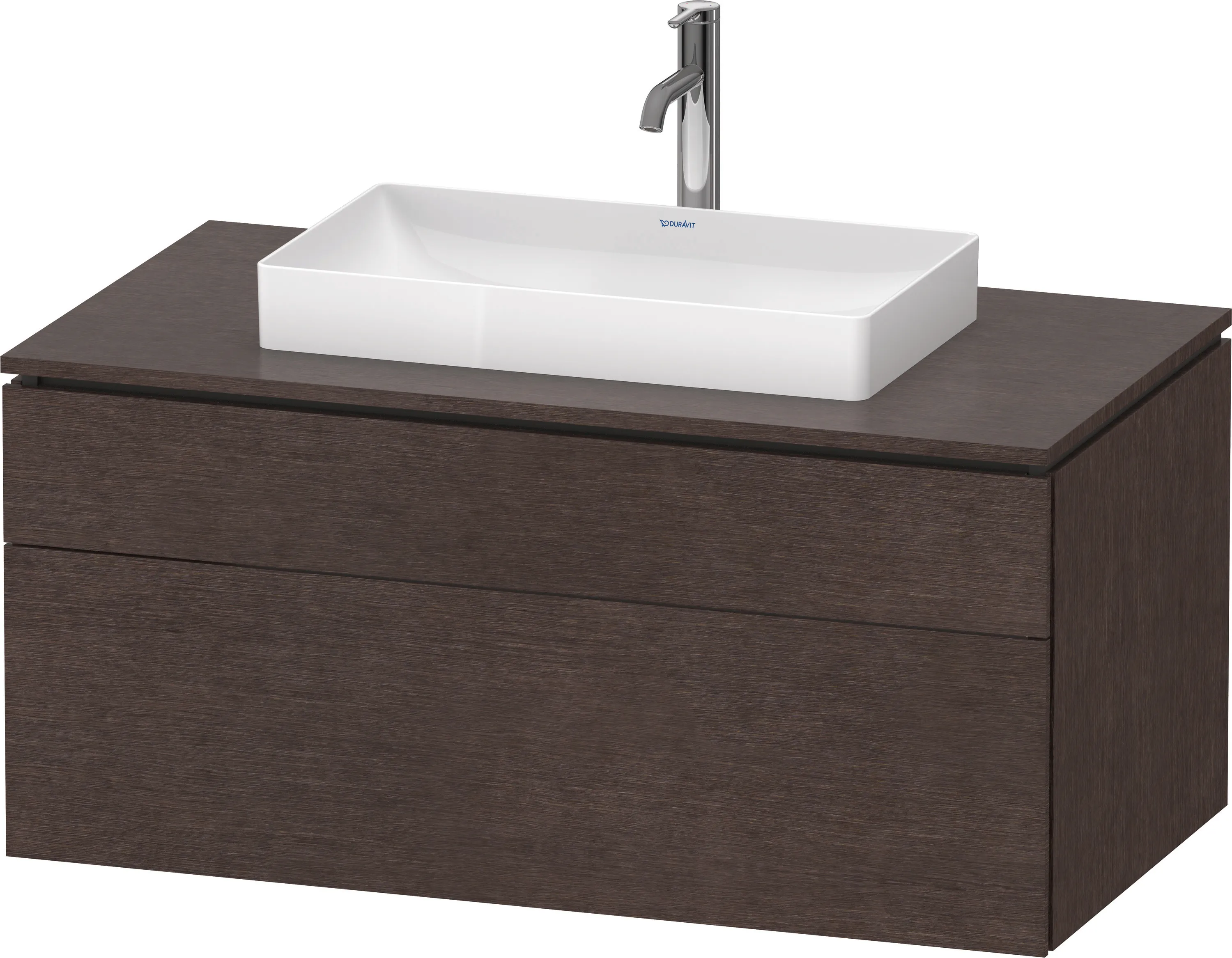 Duravit Waschtischunterschrank wandhängend „L-Cube“ 102 × 48,2 × 55 cm Eiche Dunkel gebürstet, mittig