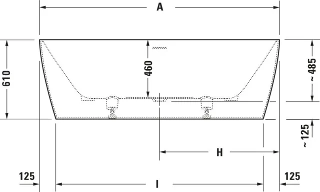 Duravit Badewanne „DuraSquare“ freistehend rechteck 160 × 75 cm