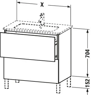 Duravit Waschtischunterschrank bodenstehend „L-Cube“ 102 × 70,4 × 48,1 cm