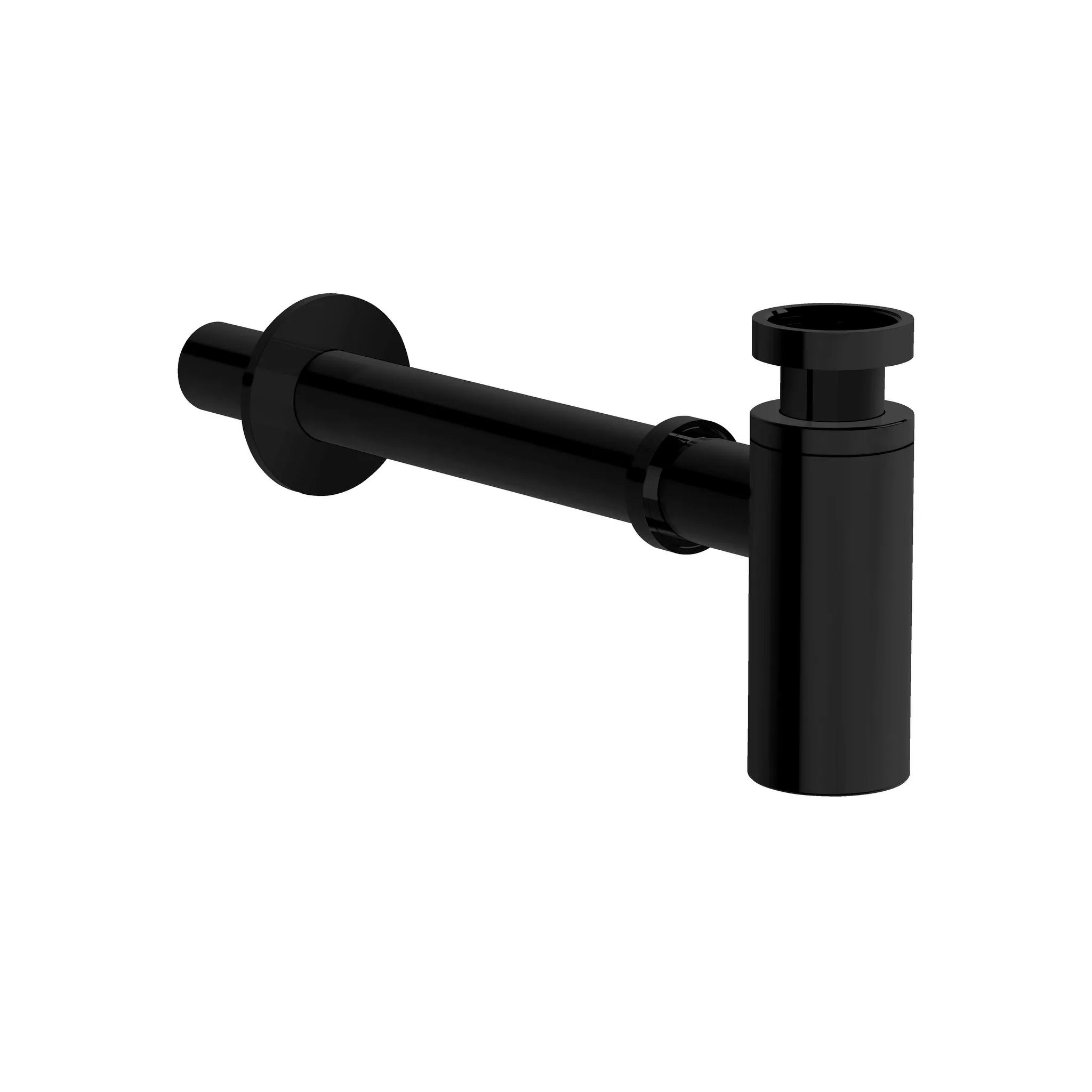 Zubehör Design Siphon Abgangsrohr und Rosette G 1 1/4″ Maximallänge 43 cm Schwarz Hochglanz Zubehör Design Siphon Abgangsrohr und Rosette G 1 1/4″ Maximallänge 43 cm Schwarz Hochglanz