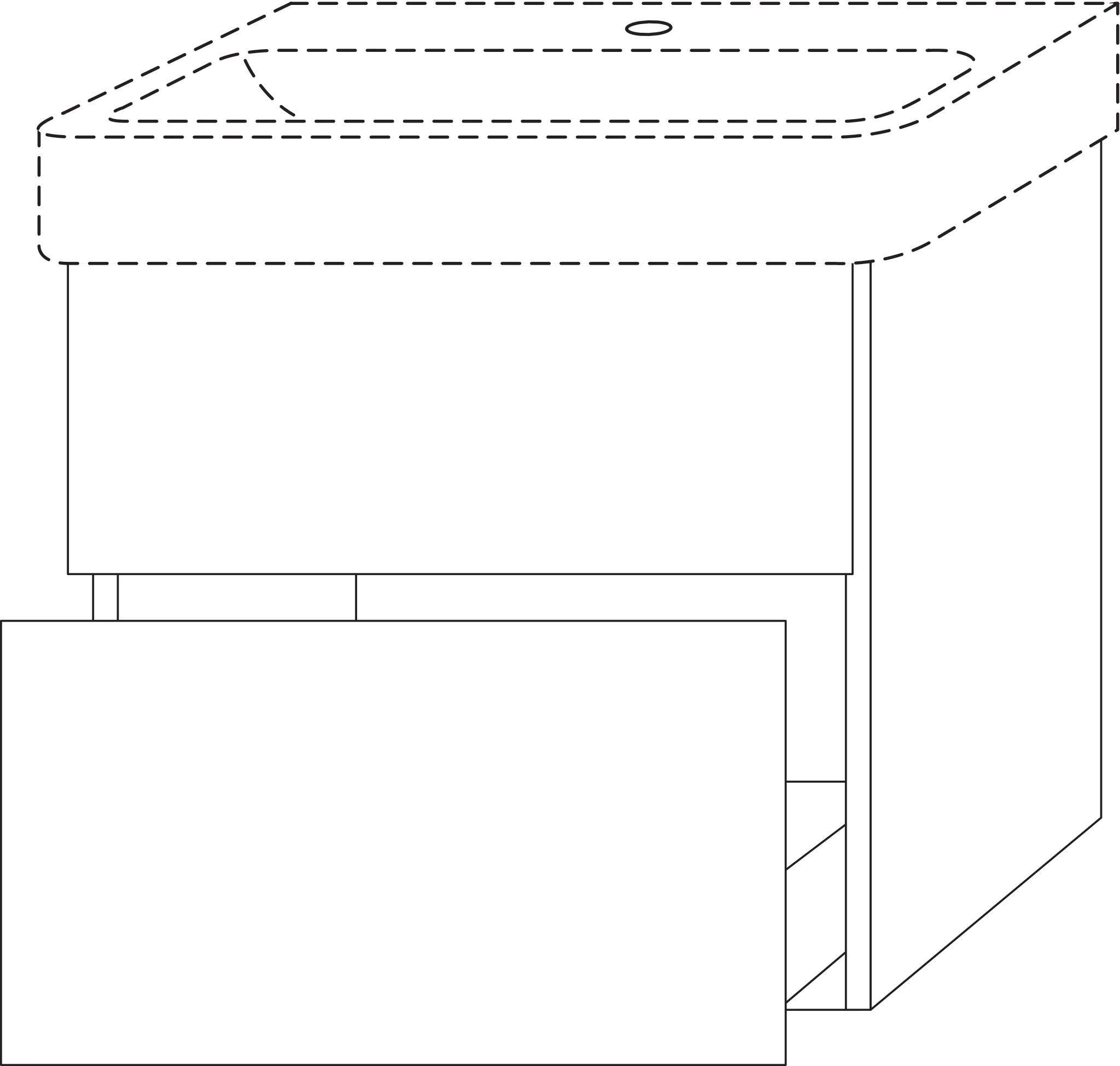 Waschtischunterbau mit Auszügen 3way (SP767) 593x600x437 Graphit-Matt