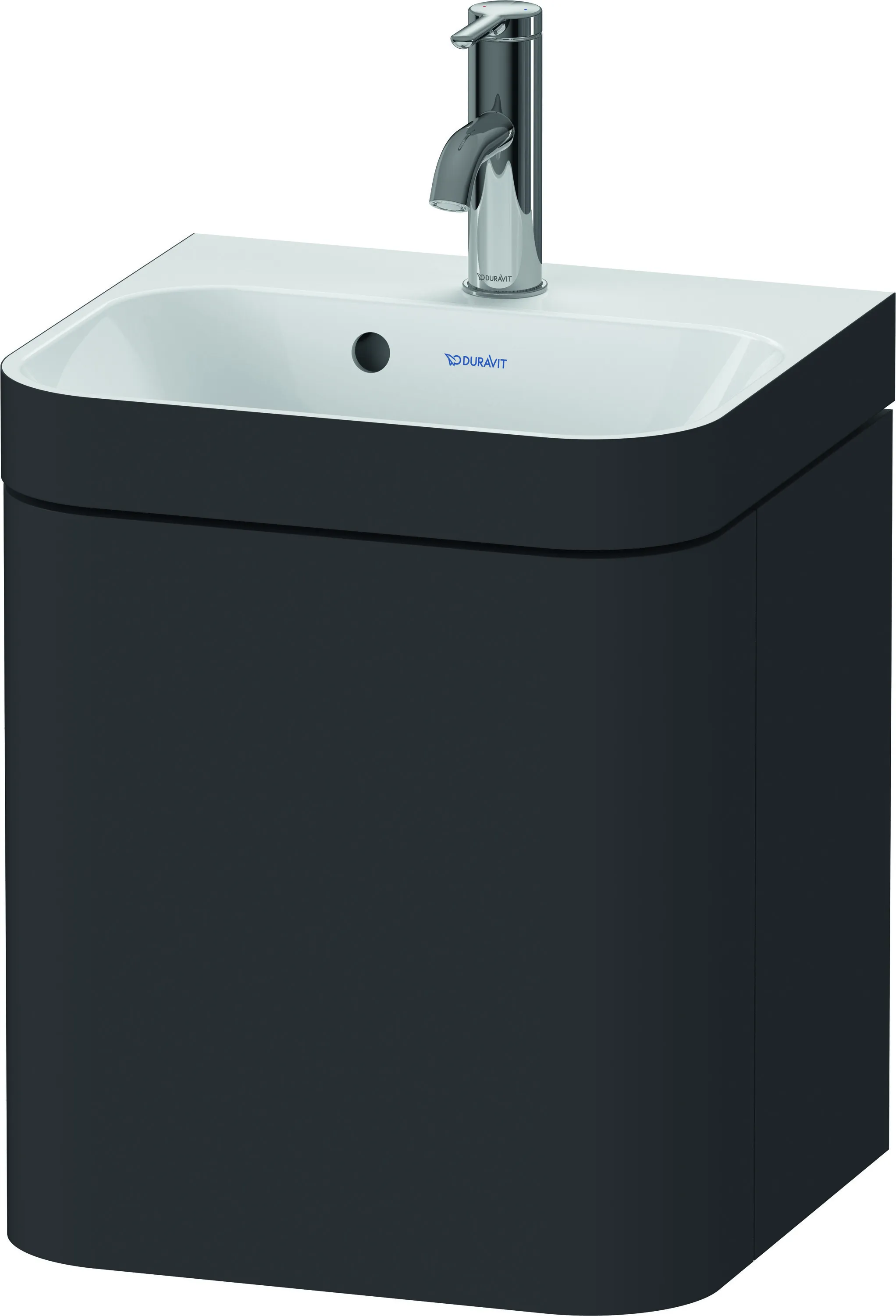 Duravit Waschtischunterschrank c-shaped Set wandhängend „Happy D.2 Plus“ 40 × 48 × 36 cm Graphit Supermatt