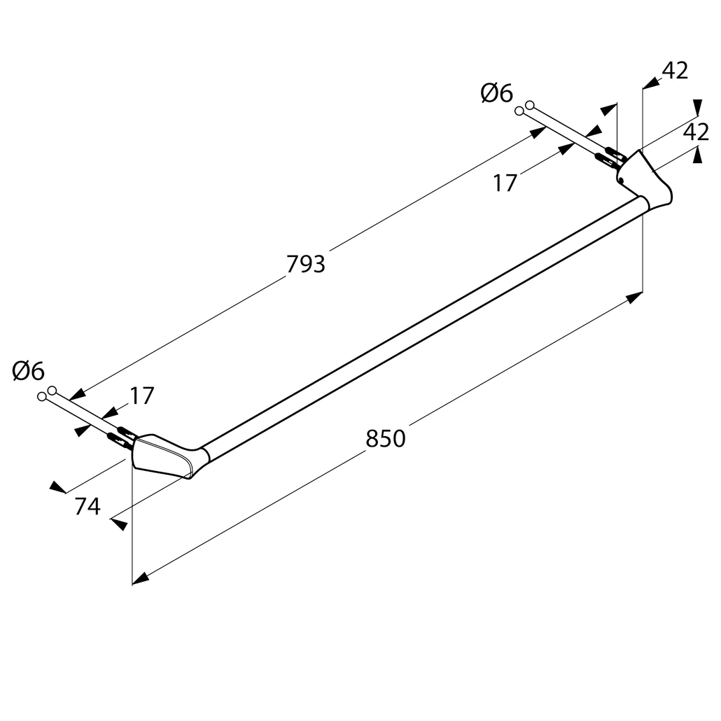 AMBA Badetuchhalter 850 mm chrom