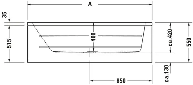 Duravit Badewanne „D-Code“ rechteck 170 × 70 cm, Mittelablauf