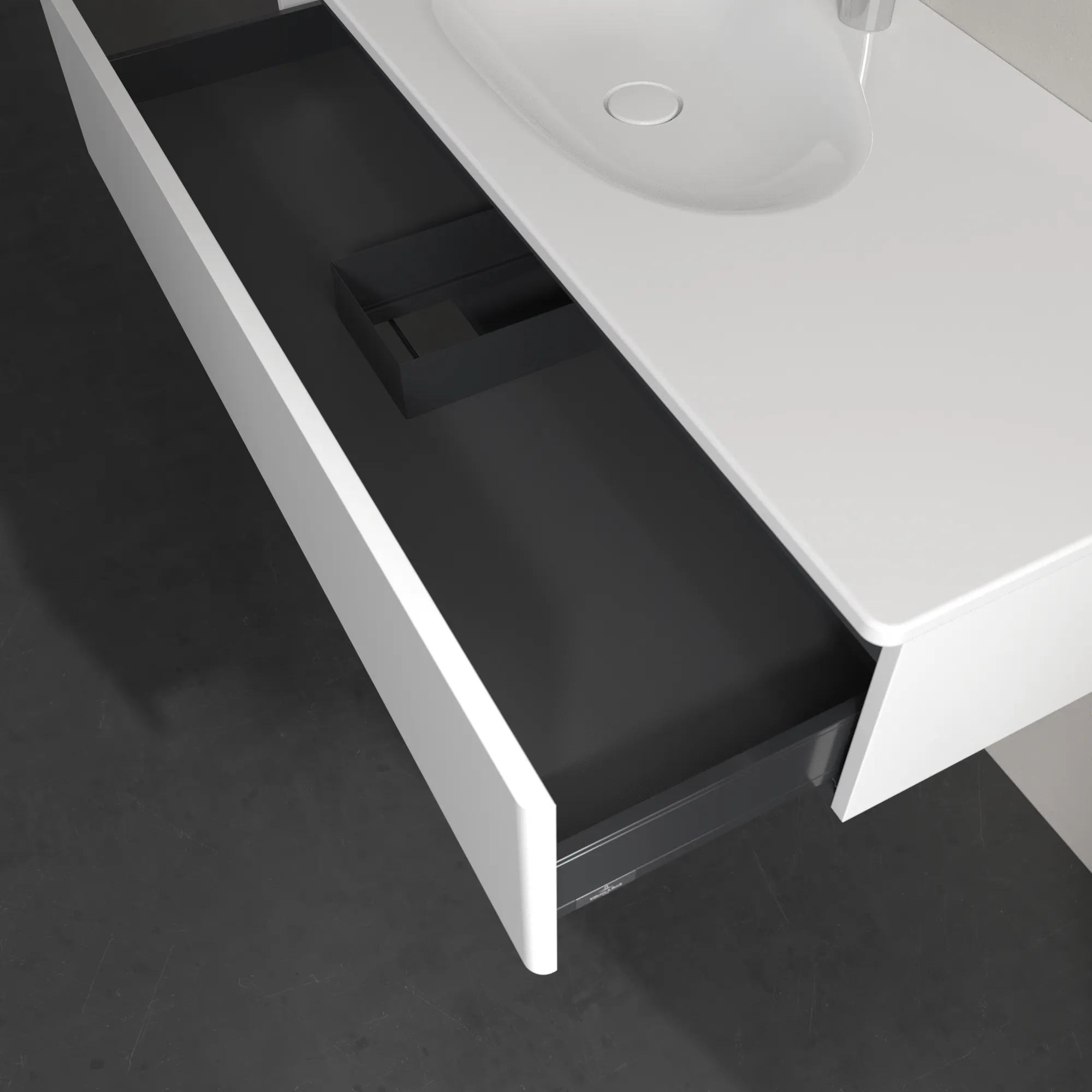 Villeroy & Boch Waschbeckenunterschrank Antao K03, 1188x256x493 mm, White Matt Lacquer, mit SoftClosing und Push-to-open Funktion