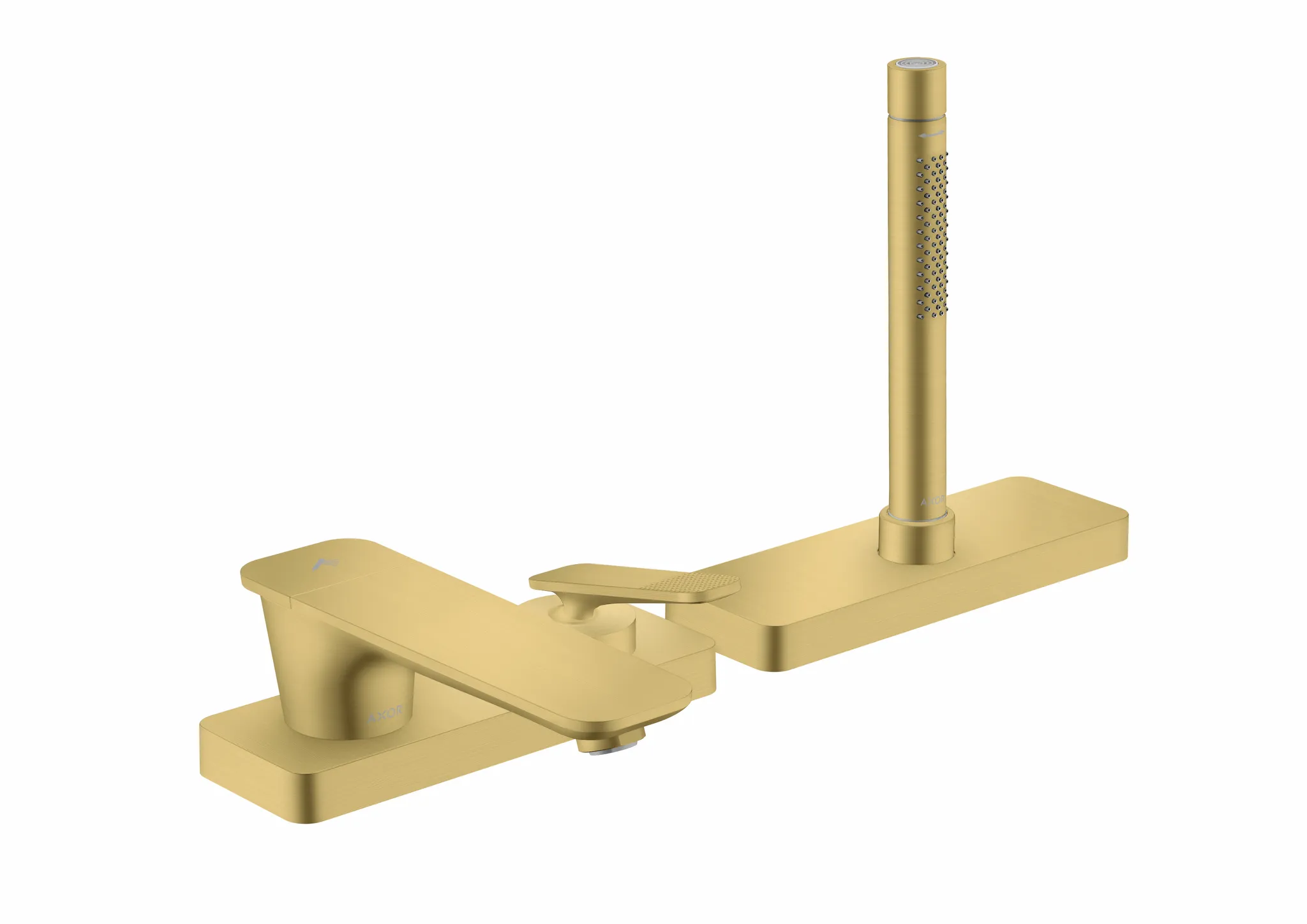 Hansgrohe AXOR Citterio C 3-Loch Einhebel-Wannenrandmischer mit sBox - Cubic cut, Brushed Brass
