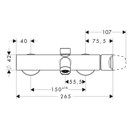 Wannenmischer Axor Citterio M Aufputz DN15 chrom