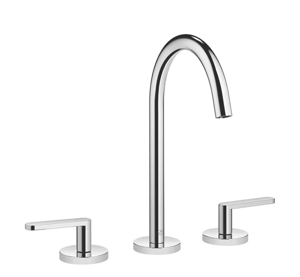 Dornbracht META Waschtisch-Dreilochbatterie mit Ablaufgarnitur - Chrom Dornbracht META Waschtisch-Dreilochbatterie mit Ablaufgarnitur - Chrom