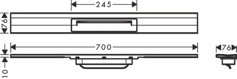 RainDrain Flex Duschrinne 700 mm kürzbar für Wandmontage chrom