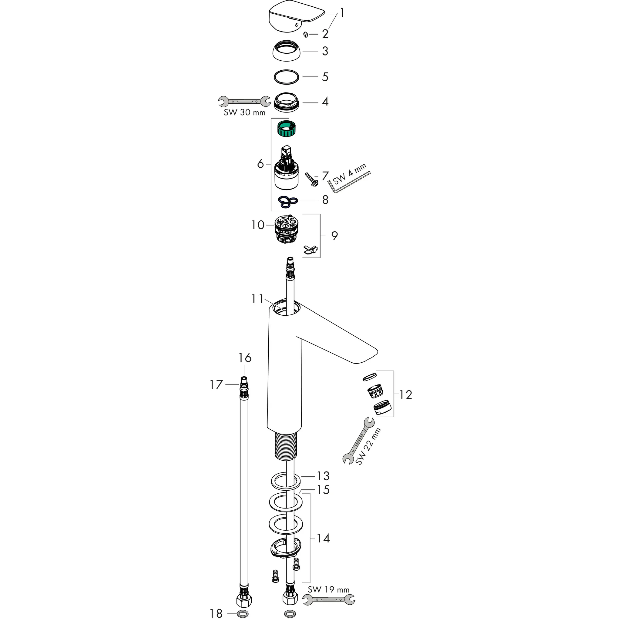 Hansgrohe Logis Einhebel-Waschtischmischer 190, chrom Hansgrohe Logis Einhebel-Waschtischmischer 190, chrom