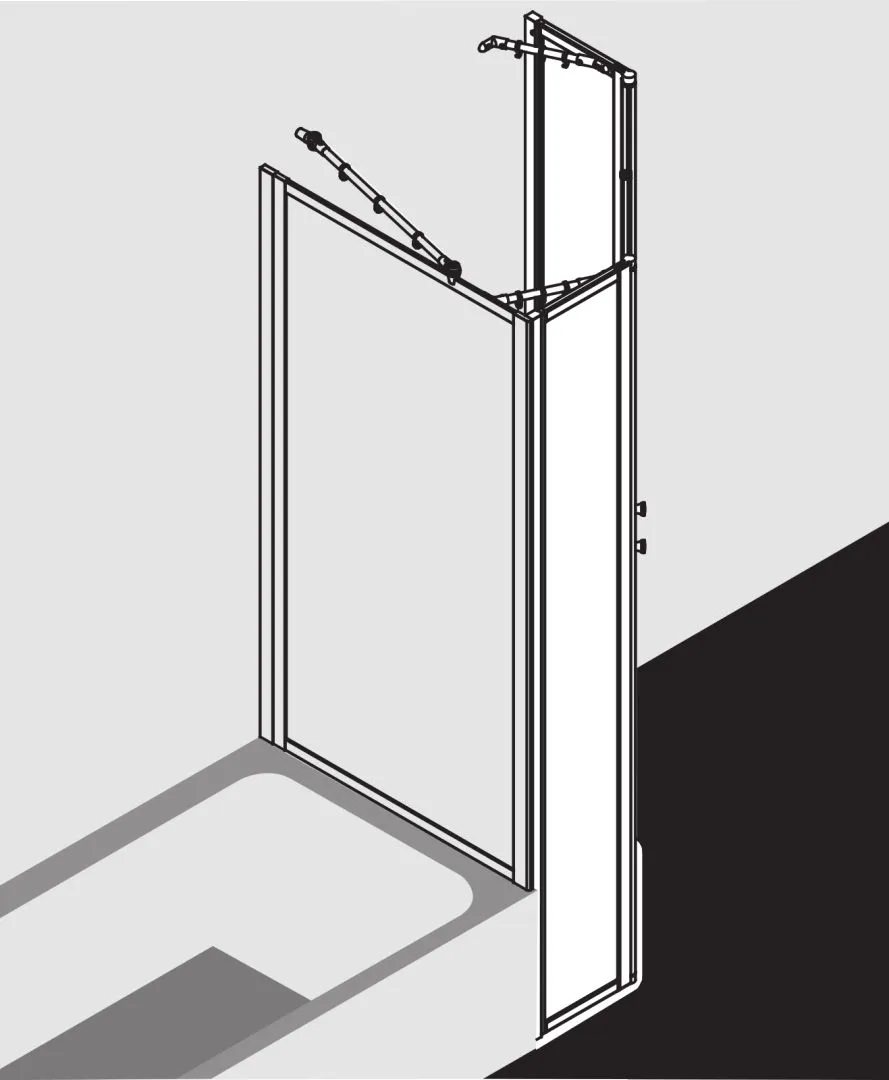 Kermi Duschdesign Fünfeck-Duschkabine mit Pendeltüren mit Festfeldern „NOVA 2000“ Glas Kerolan Fontana, Profile Silber Mattglanz, Anschlag links und rechts, Drehtür zweiteilig BV: 775 - 800 mm WE: 785 - 810 mm H: 1850 mm Kermi Duschdesign Fünfeck-Duschkabine mit Pendeltüren mit Festfeldern „NOVA 2000“ Glas Kerolan Fontana, Profile Silber Mattglanz, Anschlag links und rechts, Drehtür zweiteilig BV: 775 - 800 mm WE: 785 - 810 mm H: 1850 mm
