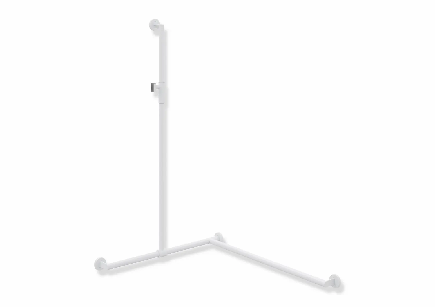 HEWI Haltegriff Ausführung rechts „System 900“ in Weiß tiefmatt / Hellgrau matt, Befestigung verdeckt HEWI Haltegriff Ausführung rechts „System 900“ in Weiß tiefmatt / Hellgrau matt, Befestigung verdeckt