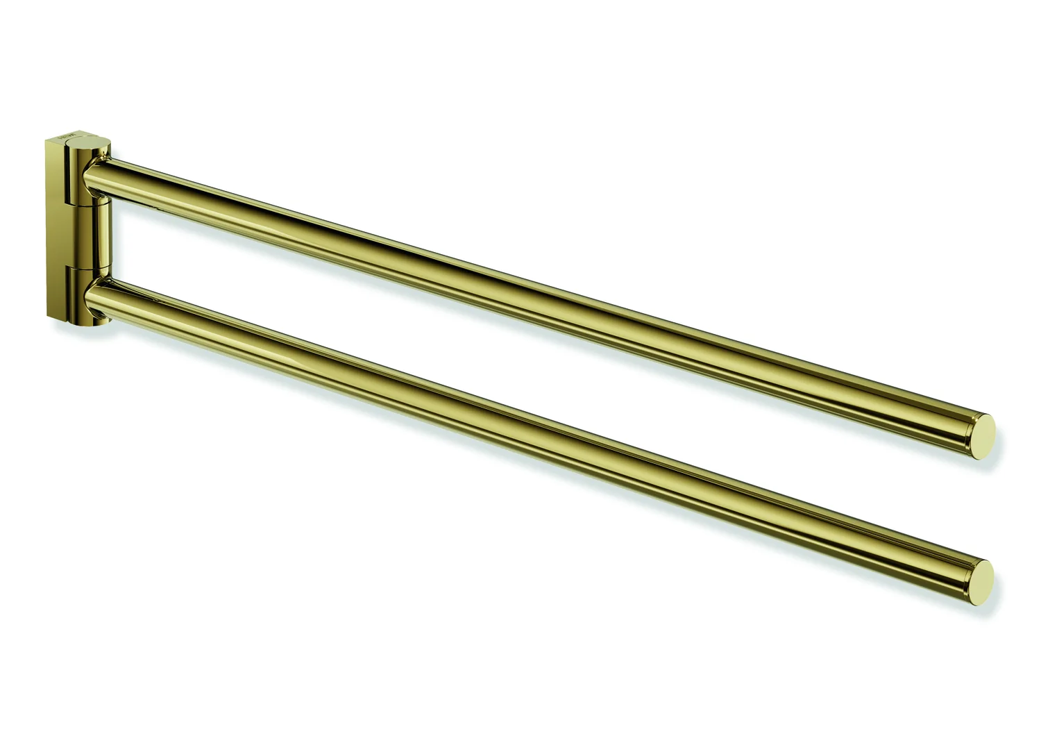 HEWI Handtuchhalter System 162, Edelstahl PVD, Gold glänzend, Länge 446 mm, zweiarmig schwenkbar