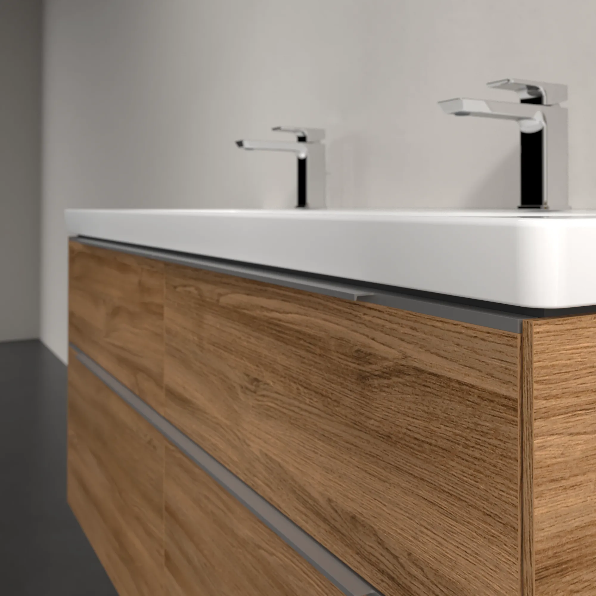 Villeroy & Boch Waschtischunterschrank „Subway 3.0“ für Schrankwaschtisch 1272 × 576 × 478 mm Kansas Oak, für Becken mittig