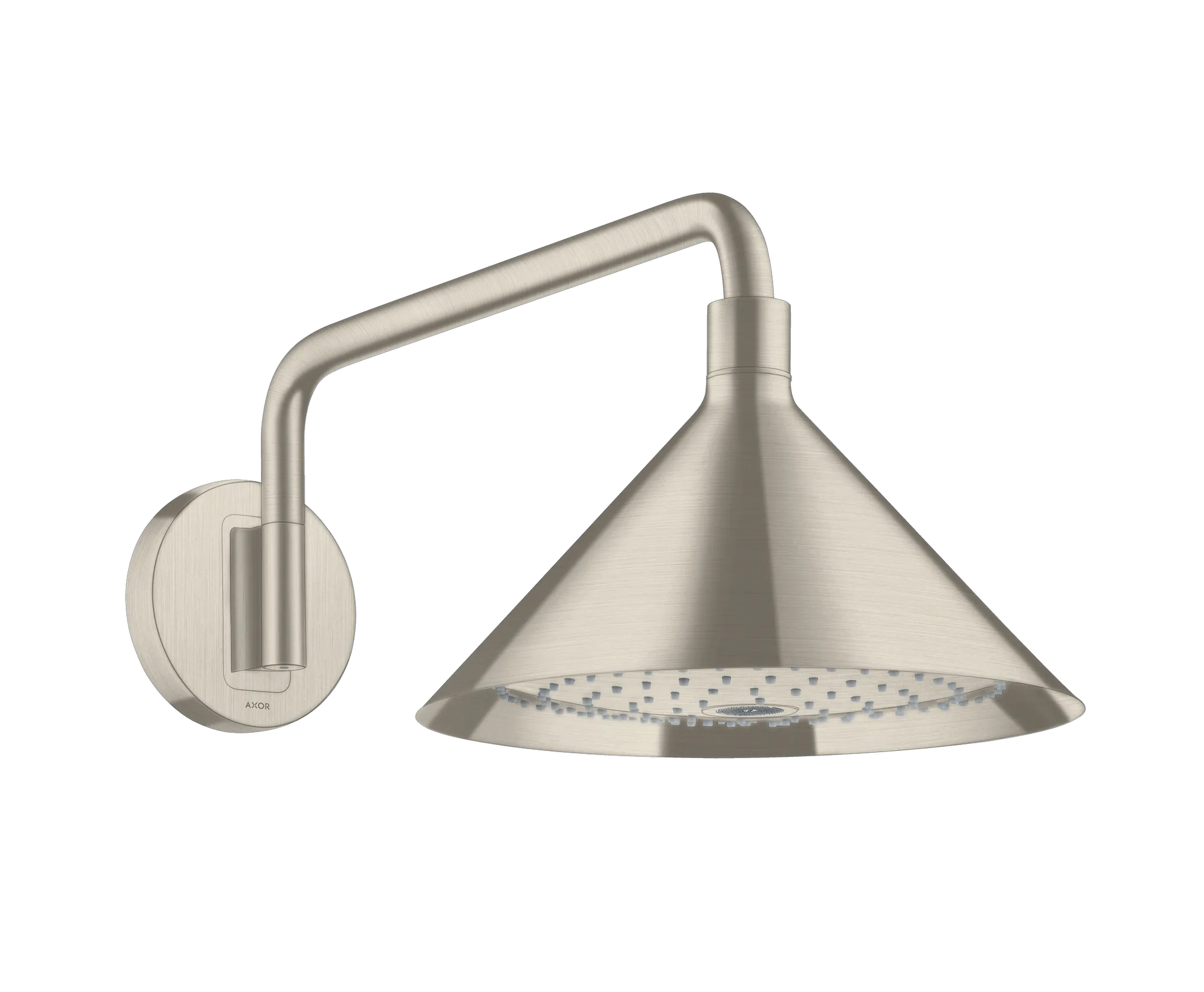 Hansgrohe AXOR Showers/Front Kopfbrause 240 2jet mit Brausearm, Brushed Nickel