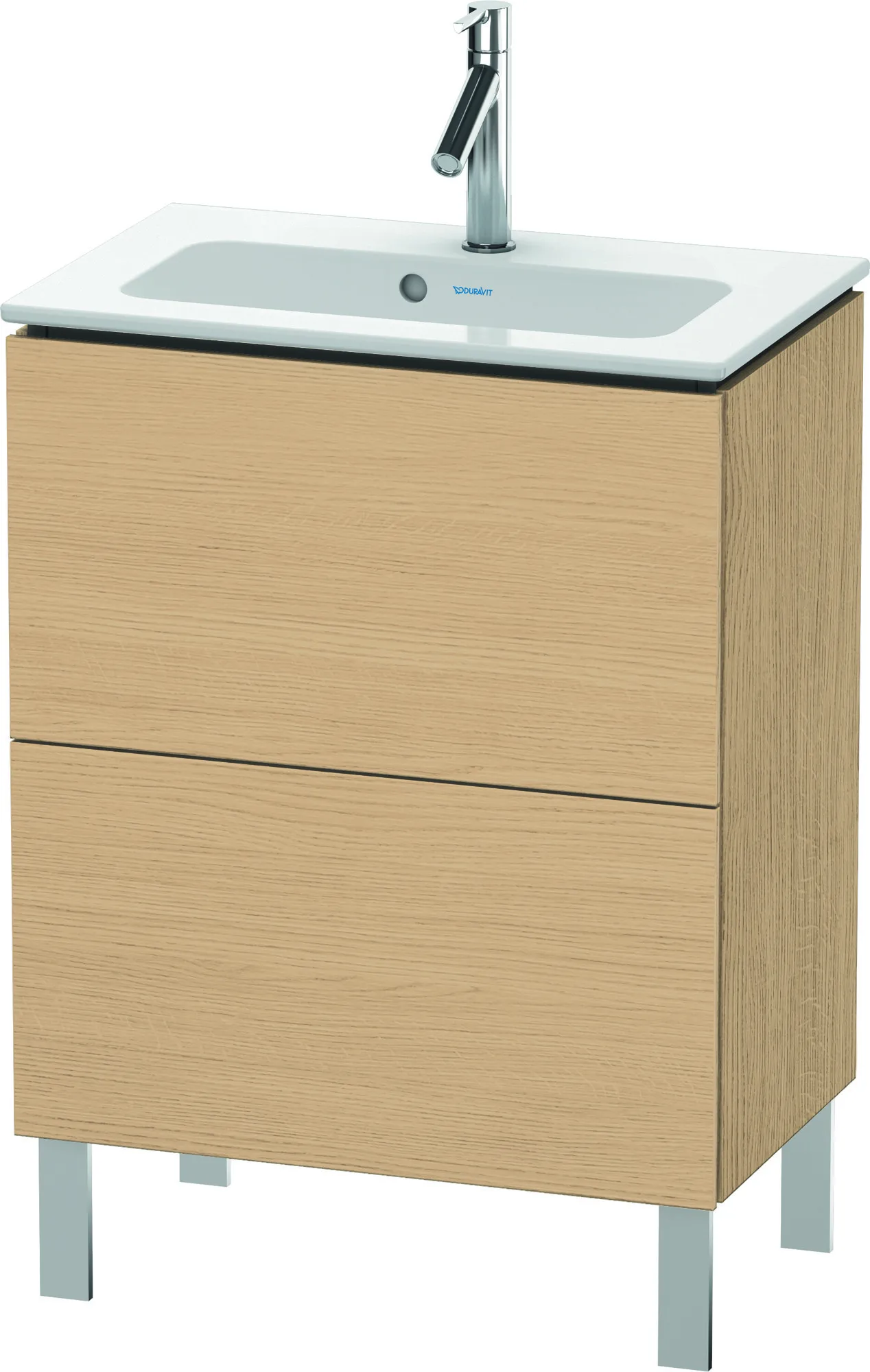 Duravit Waschtischunterschrank bodenstehend „L-Cube“ 62 × 70,4 × 39,1 cm Eiche Natur