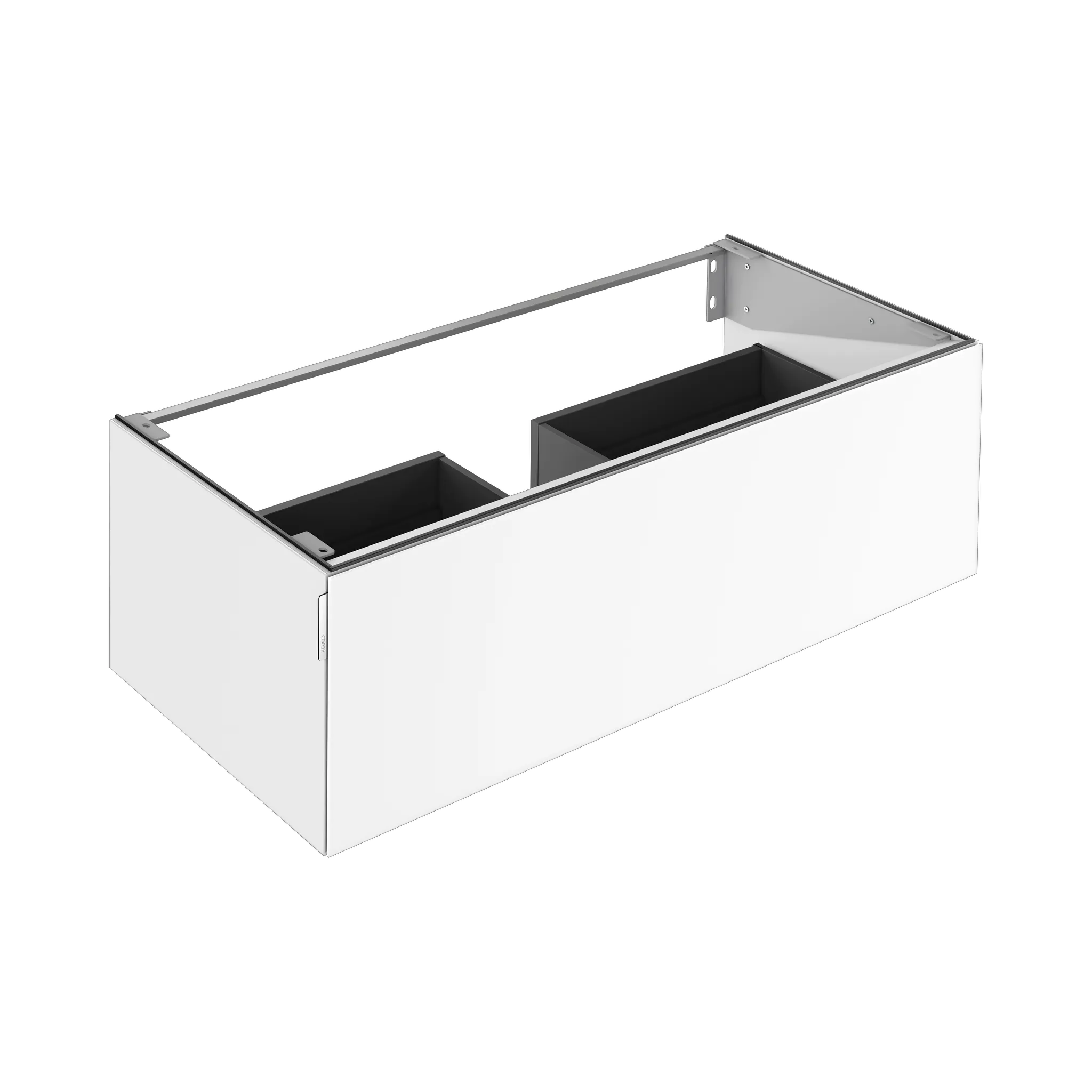 KEUCO Waschtischunterschrank mit Auszug „Edition 11 Art“ Weiß (Glas, satiniert), Weiß (Glas, satiniert), mit Beleuchtung 1200 × 350 × 490 mm