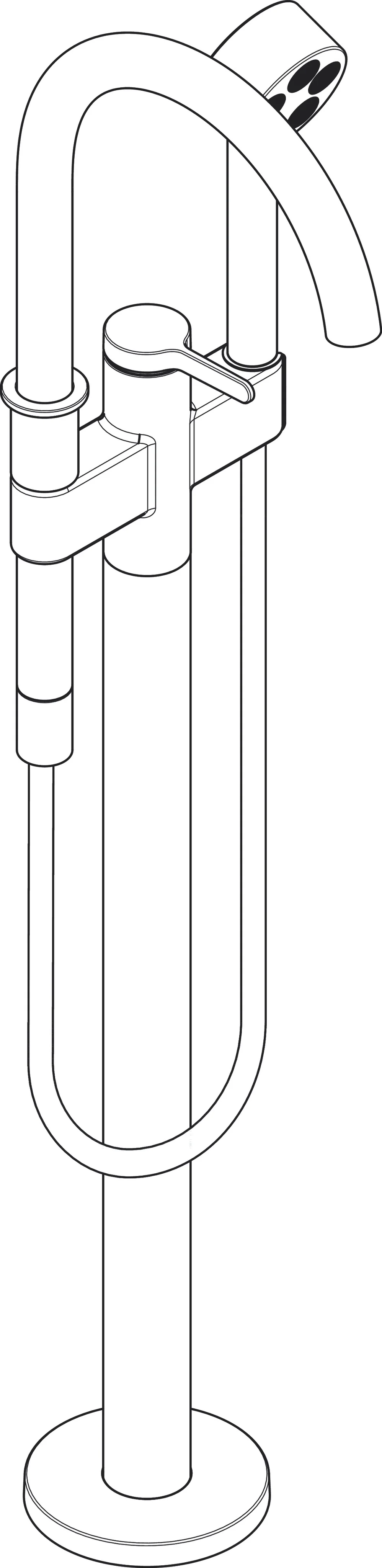 Hansgrohe AXOR One Einhebel-Wannenmischer bodenstehend, Chrom, Ausladung 220 mm