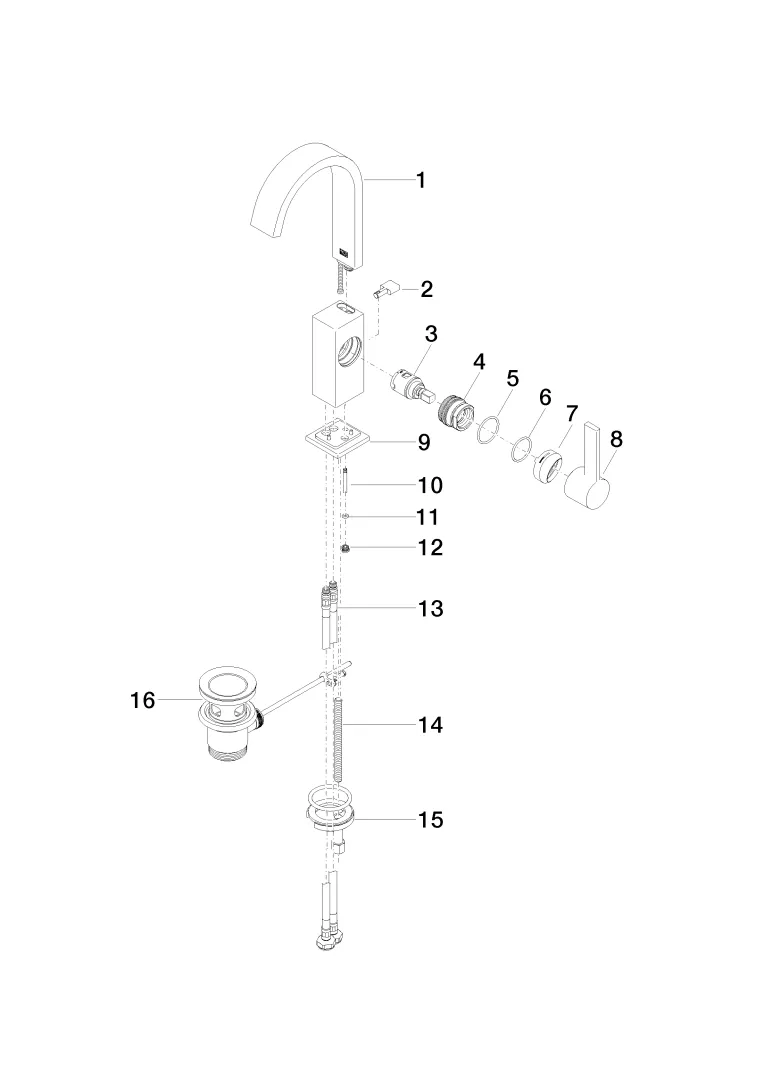 Dornbracht MEM Waschtisch-Einhandbatterie mit Ablaufgarnitur - Chrom Dornbracht MEM Waschtisch-Einhandbatterie mit Ablaufgarnitur - Chrom