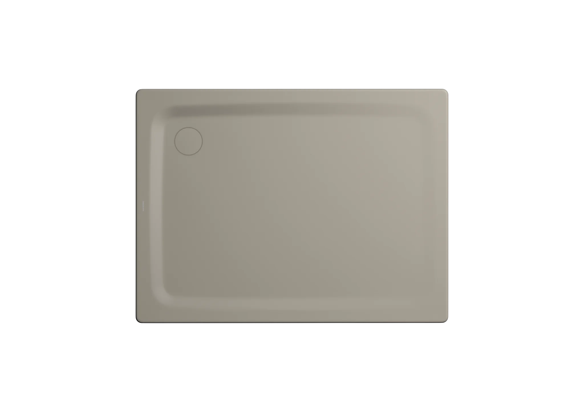 Kaldewei SUPERPLAN CLASSIC Duschfläche, 750x1000x25 mm, warm grey 50, Eckablauf, bodeneben, Stahl-Emaille