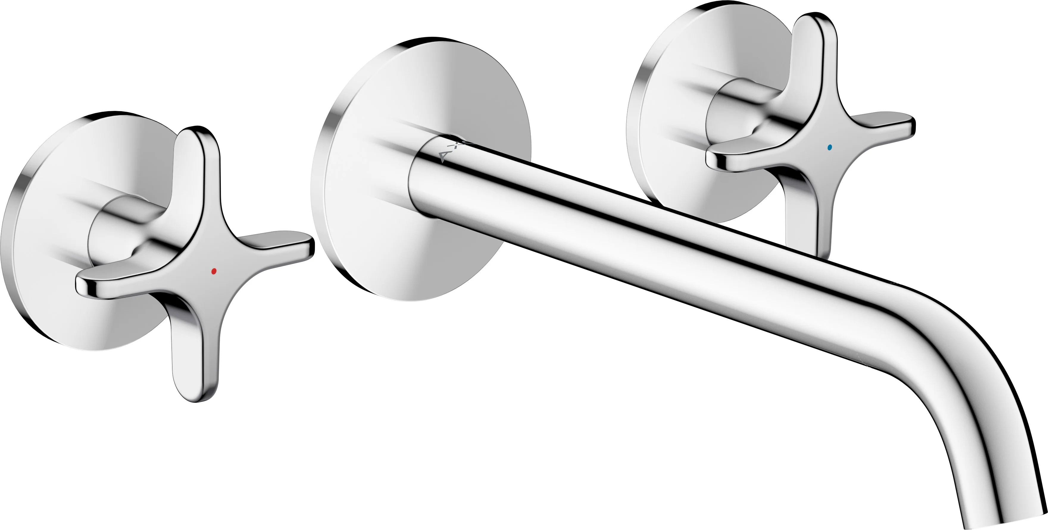 Hansgrohe AXOR One 3-Loch Waschtischarmatur Unterputz Wandmontage 220 mm Kreuzgriff Chrom