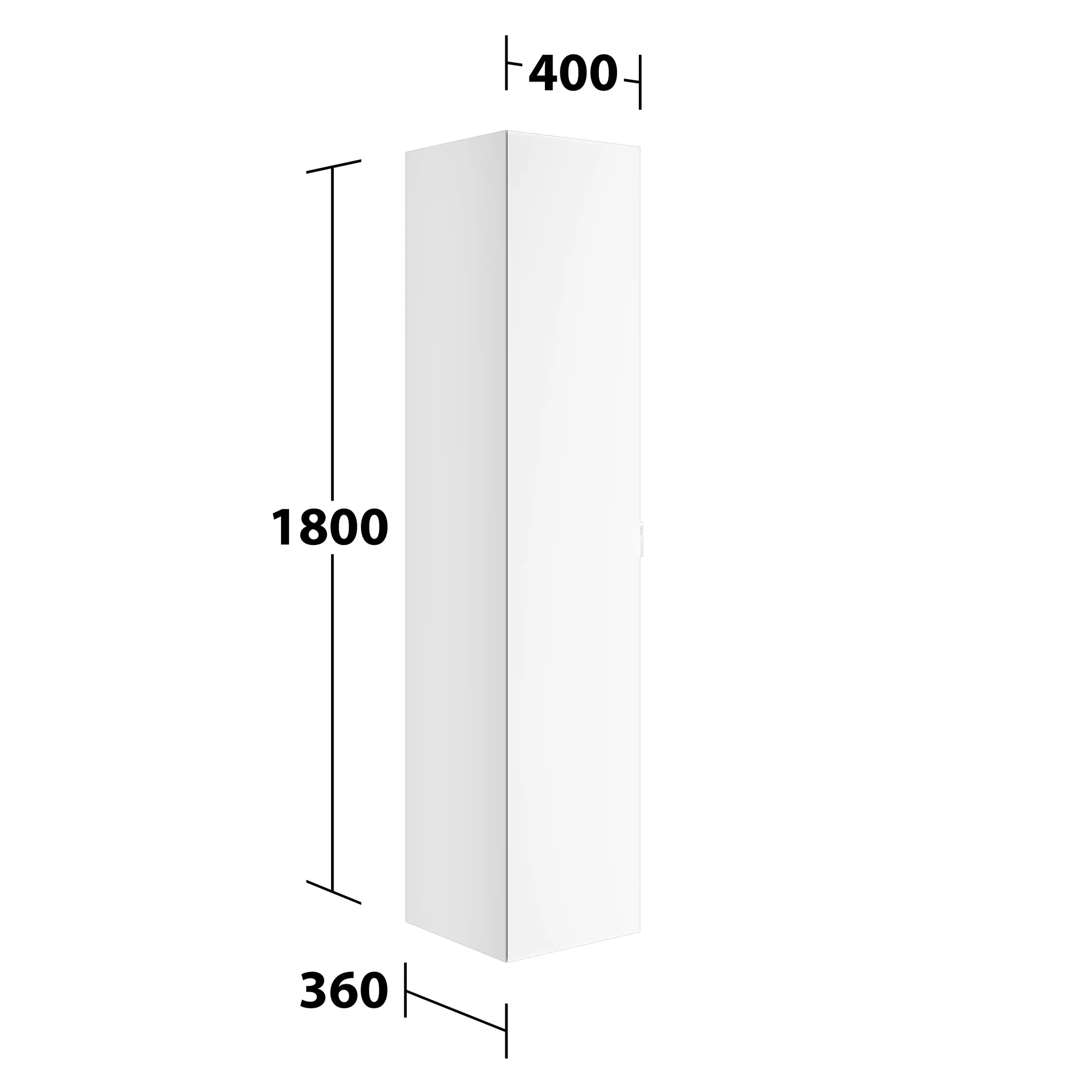 KEUCO Hochschrank „Edition 11 Art“ Weiß (Glas, satiniert), Weiß (Lack, seidenmatt), Anschlag links 400 × 1800 × 360 mm