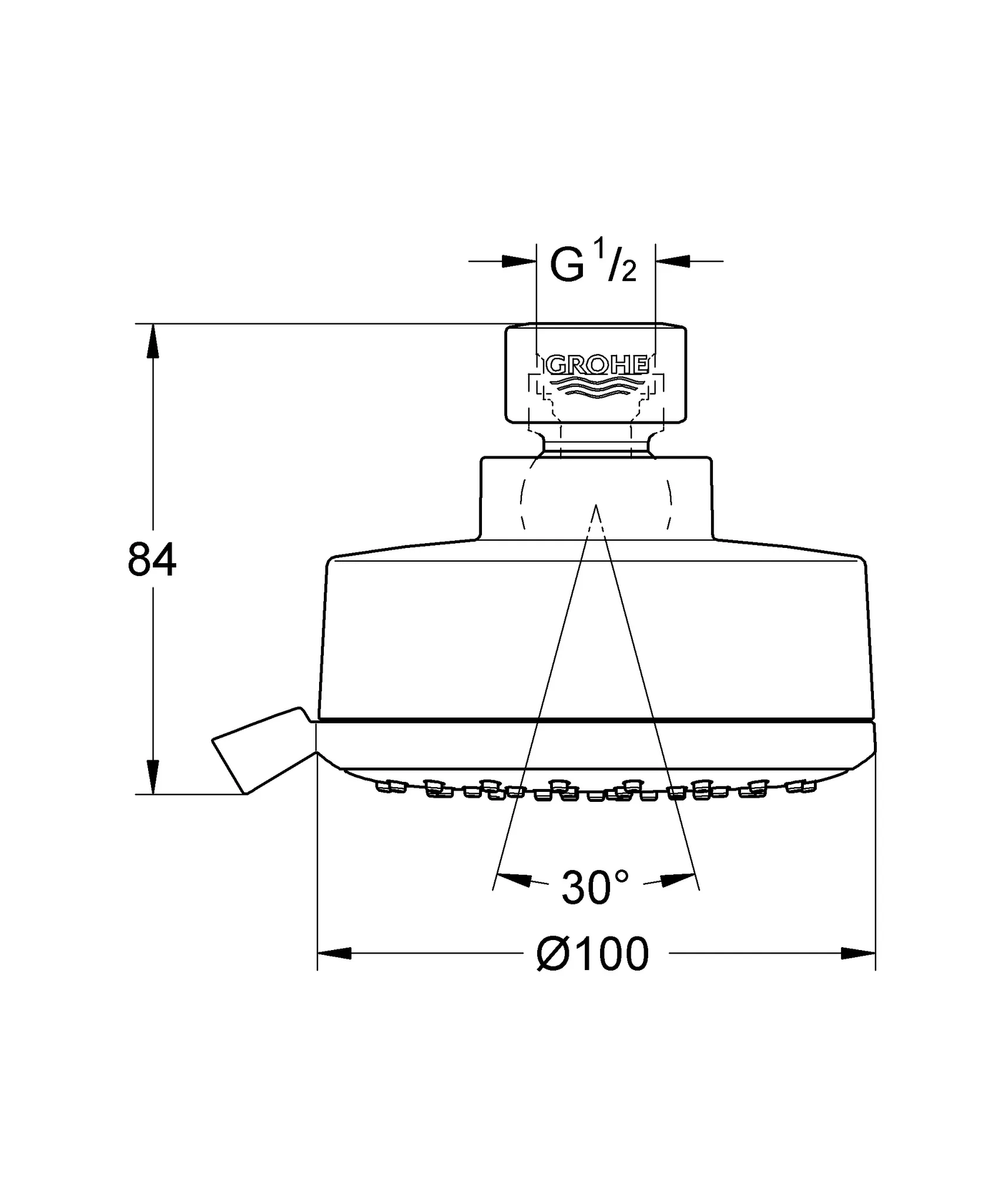 Grohe Tempesta Cosmopolitan 100 Kopfbrause 4 Strahlarten chrom Grohe Tempesta Cosmopolitan 100 Kopfbrause 4 Strahlarten chrom