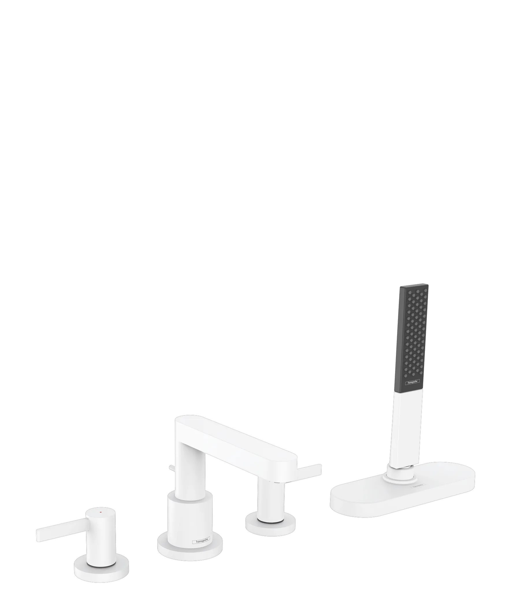 Hansgrohe Finoris 4-Loch Wannenrandarmatur mit sBox, Mattweiß Hansgrohe Finoris 4-Loch Wannenrandarmatur mit sBox, Mattweiß