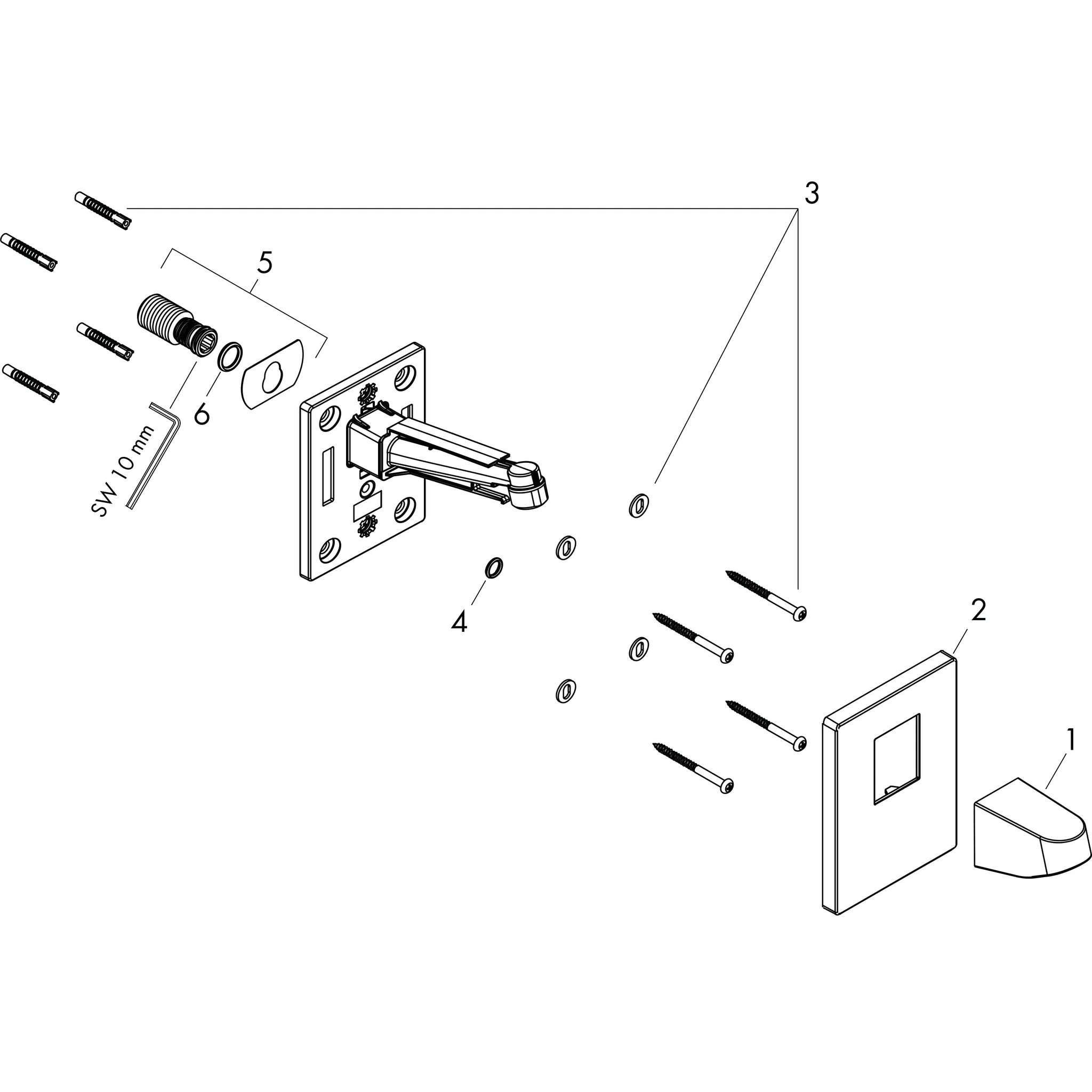 Wandanschluss Pulsify fürKopfbrause 260 chrom Wandanschluss Pulsify fürKopfbrause 260 chrom