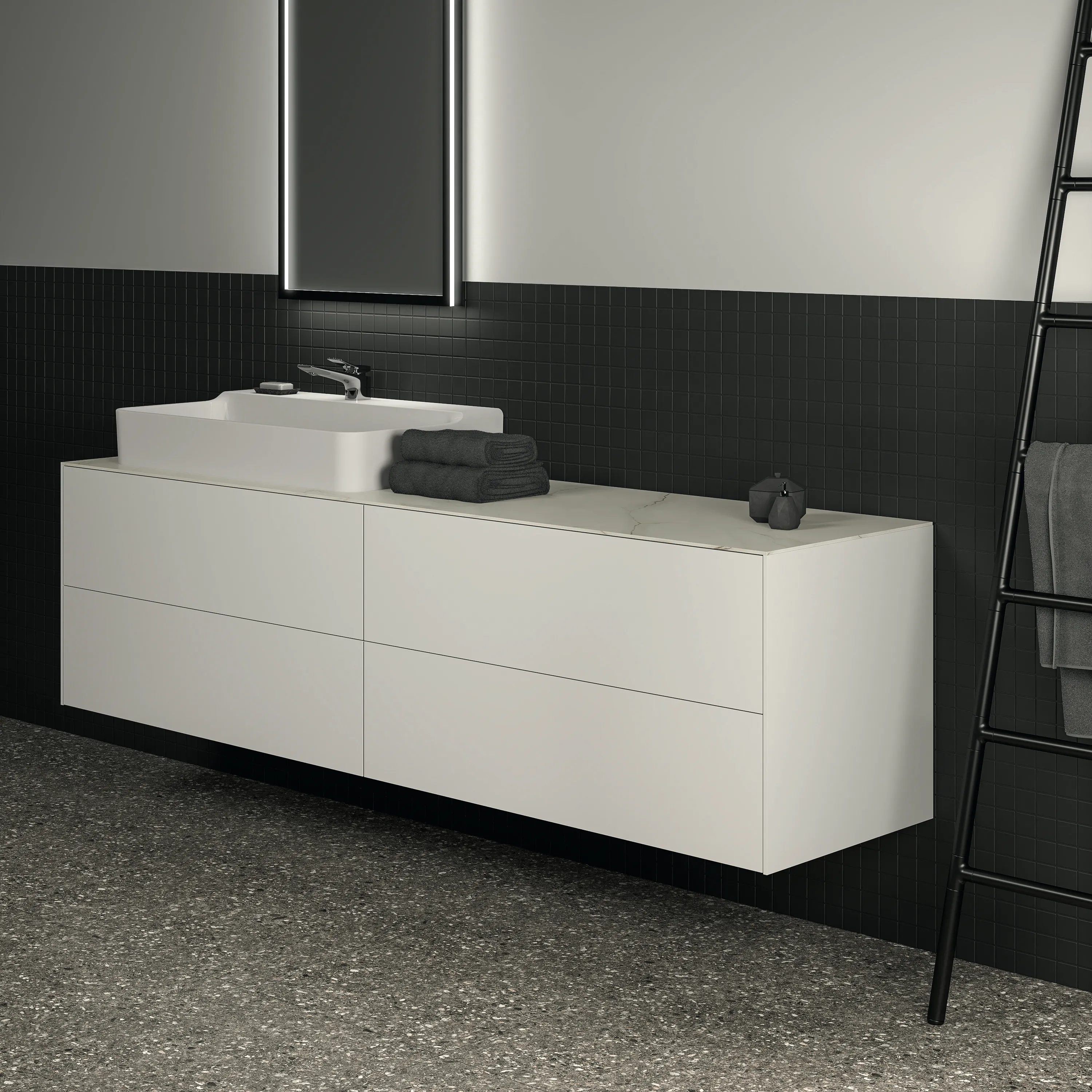 Ideal Standard Waschtischunterschrank „Conca“ 198,5 × 54 × 50,5 cm Weiß matt lackiert Ideal Standard Waschtischunterschrank „Conca“ 198,5 × 54 × 50,5 cm Weiß matt lackiert
