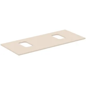 Waschtischplatte i.life B je ein Ausschnitt rechts und links für zwei Schalen 1202x507x18mm Weiß matt Waschtischplatte i.life B je ein Ausschnitt rechts und links für zwei Schalen 1202x507x18mm Weiß matt
