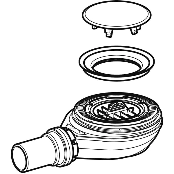 Duschwannenablauf für Setaplano Duschfläche, Sperrwasserhöhe 30 mm: d=40mm Duschwannenablauf für Setaplano Duschfläche, Sperrwasserhöhe 30 mm: d=40mm