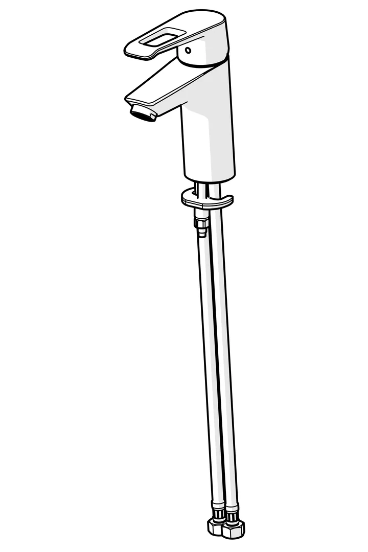 HansaPOLO Waschtischarmatur HansaPOLO 2017 Einhebelmischer Bügelhebel Ausladung 110 mm Chrom