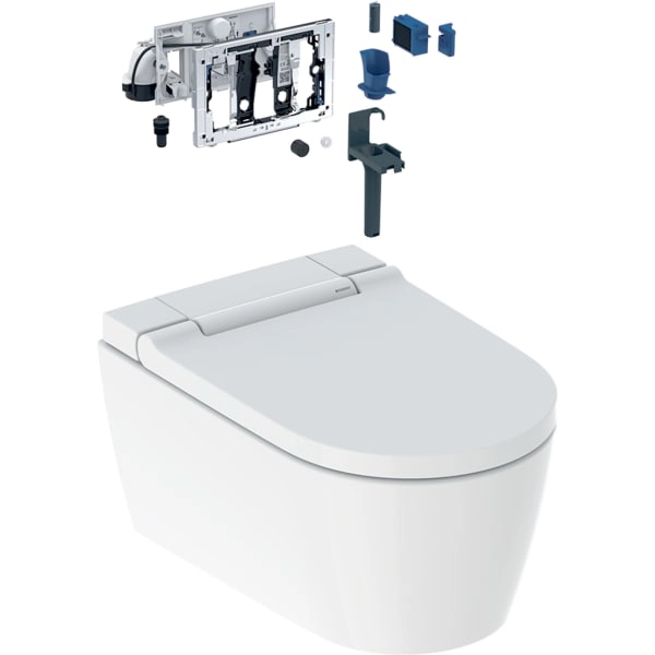 Geberit Wand-Dusch-WC Komplettanlage AquaClean „Sela“ 375 × 390 × 565 mm in weiß alpin, Befestigung sichtbar Geberit Wand-Dusch-WC Komplettanlage AquaClean „Sela“ 375 × 390 × 565 mm in weiß alpin, Befestigung sichtbar