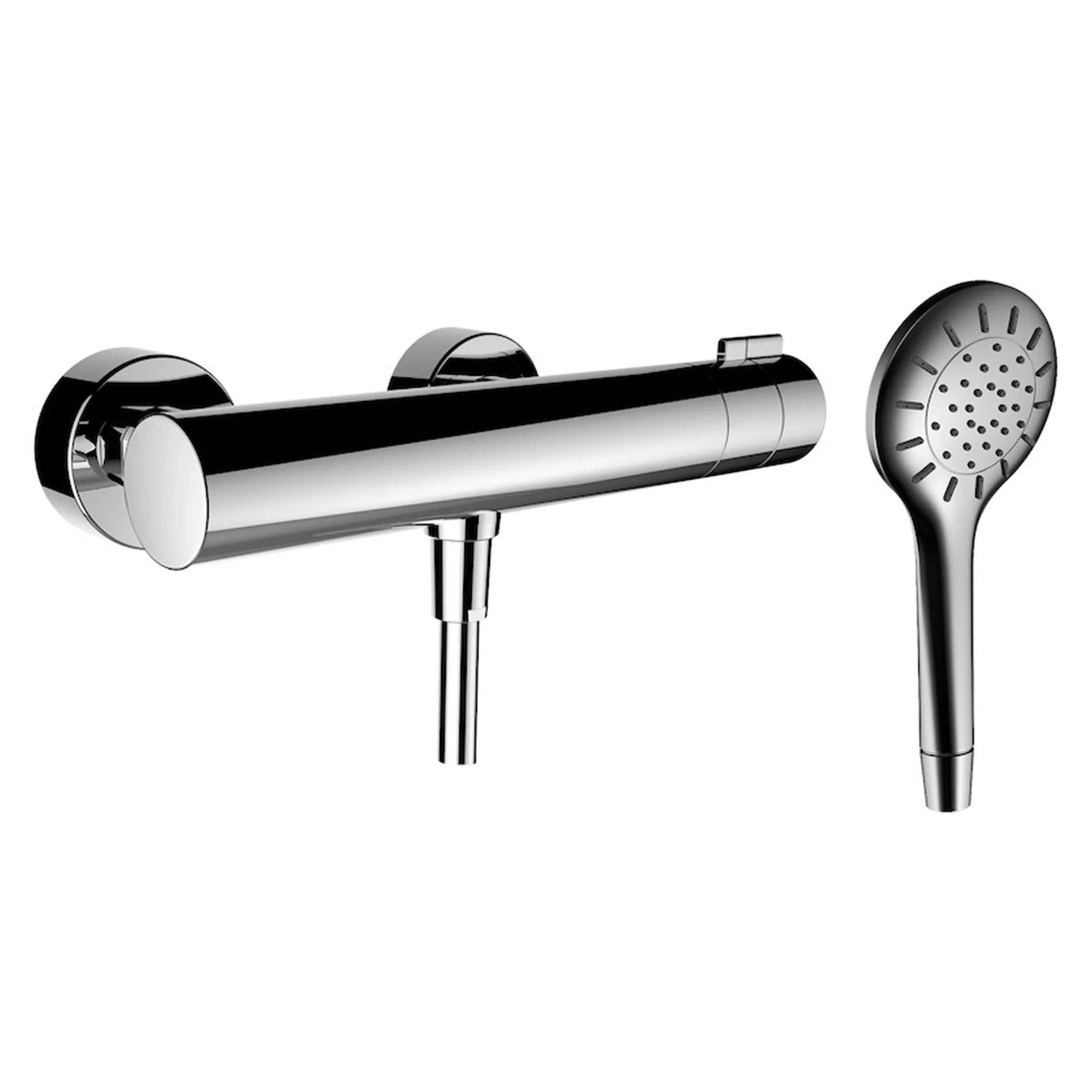 Brausethermostat Aufputz TWINPLUS Sicherheitstaste (38°C) Thermostatische Kartusche mit Zubehör Kunststoffschlauch 1500 mm Handbrause MyTwin100 chrom Brausethermostat Aufputz TWINPLUS Sicherheitstaste (38°C) Thermostatische Kartusche mit Zubehör Kunststoffschlauch 1500 mm Handbrause MyTwin100 chrom