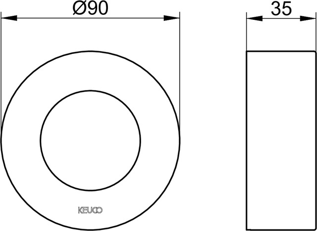 IXMO 59551070281 Verlängerungs-Rosette für Ab- u.Umstellventil, rund Höhe 25 mm Edelstahl-finish
