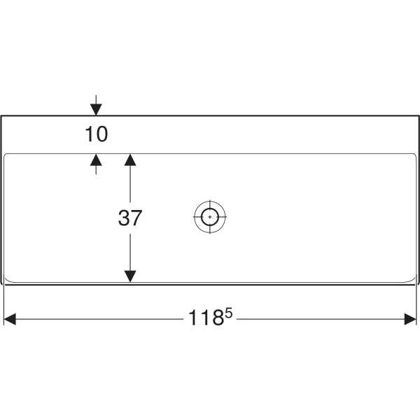 Wandwaschtisch „One“, rechteckig 120 × 48 cm mit KeraTect®
