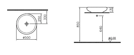 VitrA Istanbul Aufsatzschale rund d: 50 cm ohne Hahnloch ohne Überlaufloch Weiß VitrA Clean VitrA Istanbul Aufsatzschale rund d: 50 cm ohne Hahnloch ohne Überlaufloch Weiß VitrA Clean