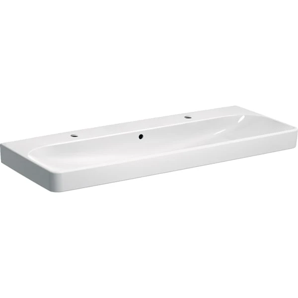 Wandwaschtisch „Smyle Square“, rechteckig, mit Überlauf, Hahnlochposition links und rechts 120 × 48 cm Größe: 120 × 48 cm / Hahnlochposition: links und rechts / Oberflächenveredelung: ohne Oberflächenveredelung / Überlauf: mit Überlauf