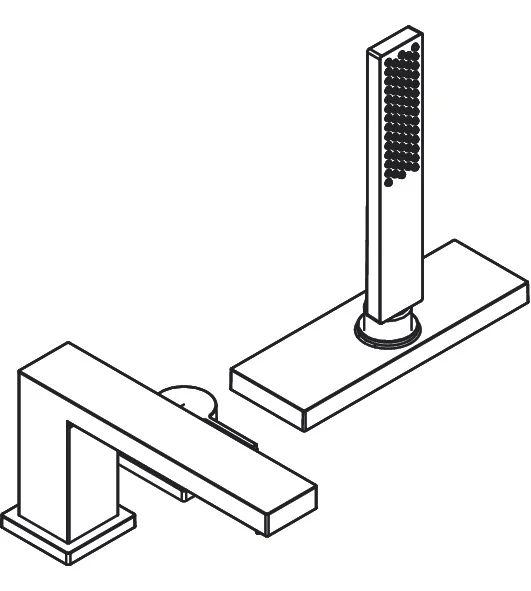 Hansgrohe Tecturis E 3-Loch Einhebel-Wannenrandmischer Mattweiß, Ausladung 206 mm, mit sBox und Handbrause PowderRain