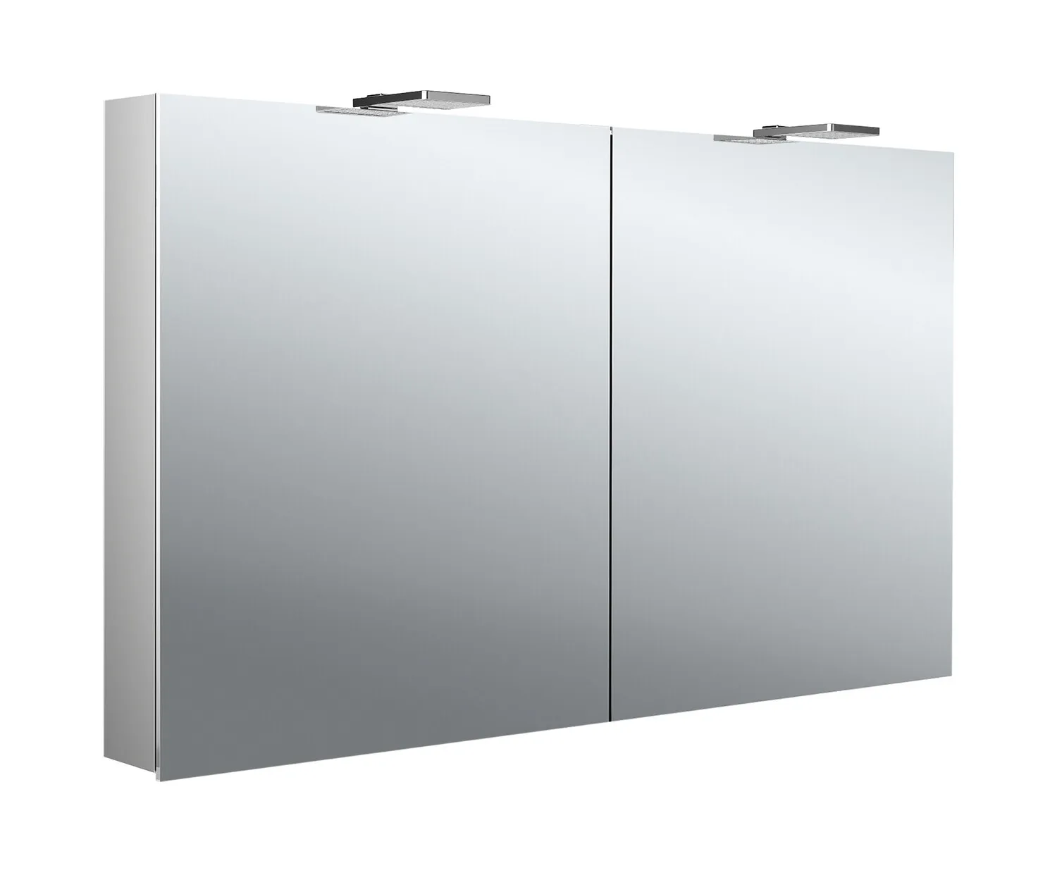 Lichtspiegelschrank flat II LED-Leuchte, Aufputz, mit Waschtischbeleuchtung, 2 Tür, 1200mm