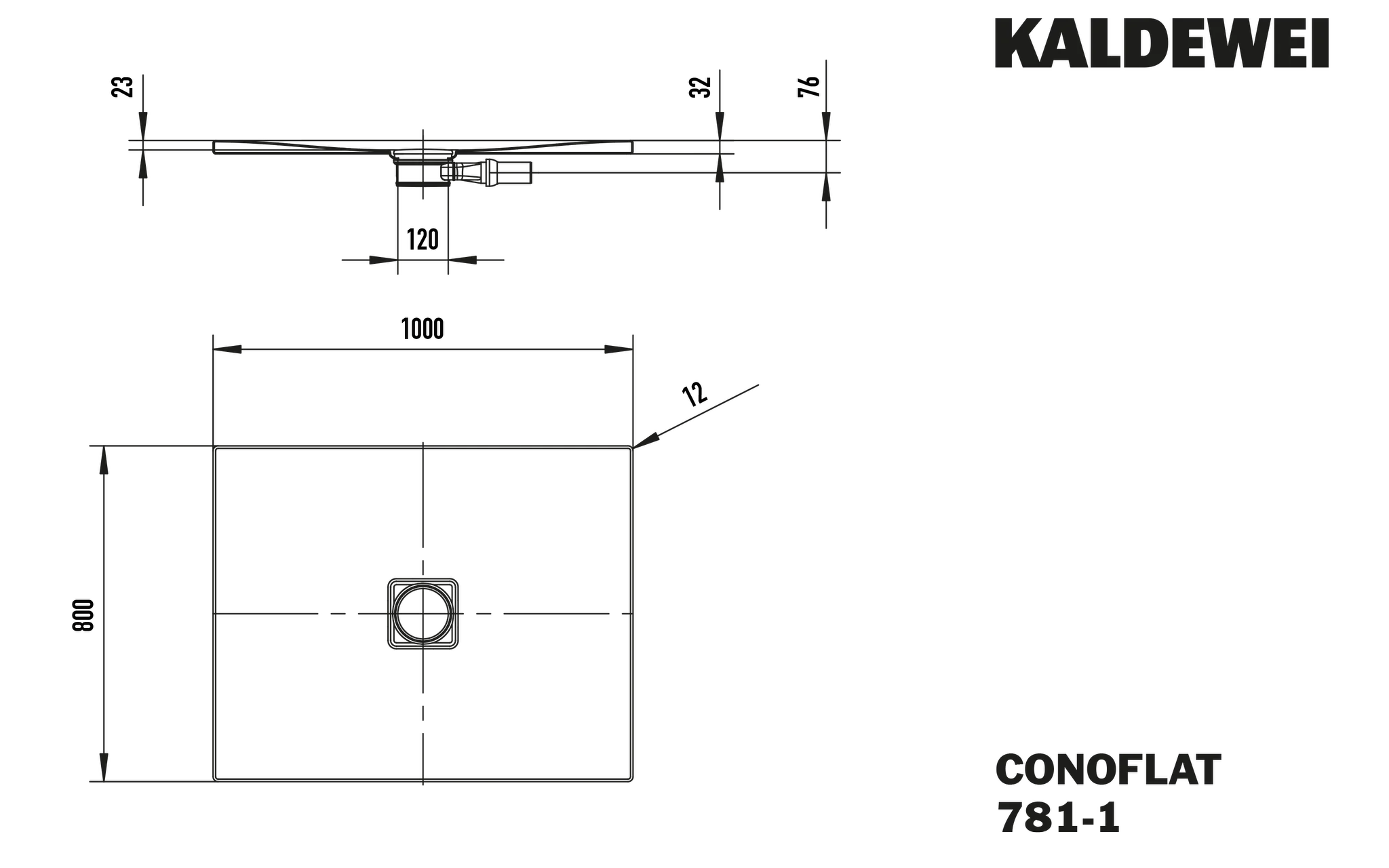 Kaldewei CONOFLAT Duschfläche, warm grey 50 Perl-Effekt, 800x1000x23 mm, bodengleich, seitlicher mittiger Ablauf Kaldewei CONOFLAT Duschfläche, warm grey 50 Perl-Effekt, 800x1000x23 mm, bodengleich, seitlicher mittiger Ablauf