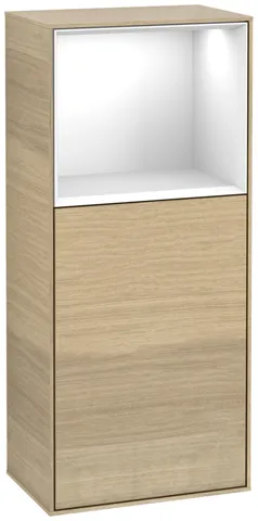 Villeroy & Boch Seitenschrank „Finion“ 41,8 × 93,6 cm 1 Tür, Anschlag links, mit Regalelement-Beleuchtung Anschlag links