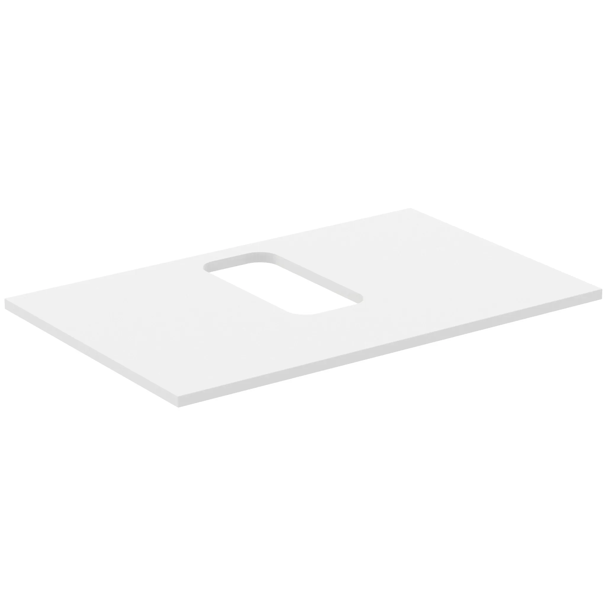 Waschtischplatte i.life B mittiger Ausschnitt für ein Wand-Waschtisch 802x507x18mm Weiß matt