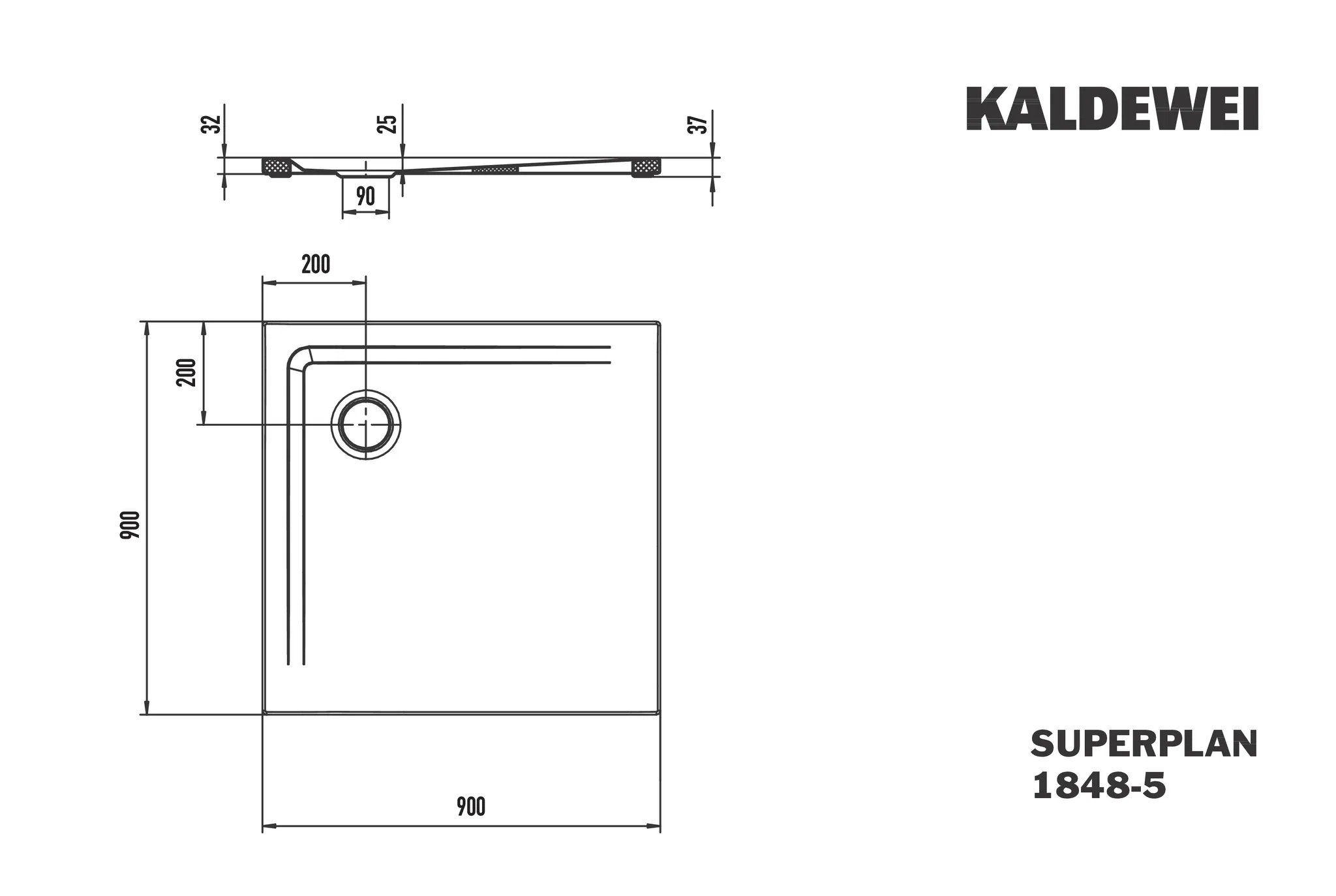 Kaldewei Duschwanne „Superplan“ 90 × 90 cm ohne Oberflächenbeschichtung, mit Antislip Secure Plus, in warm grey 70 Kaldewei Duschwanne „Superplan“ 90 × 90 cm ohne Oberflächenbeschichtung, mit Antislip Secure Plus, in warm grey 70