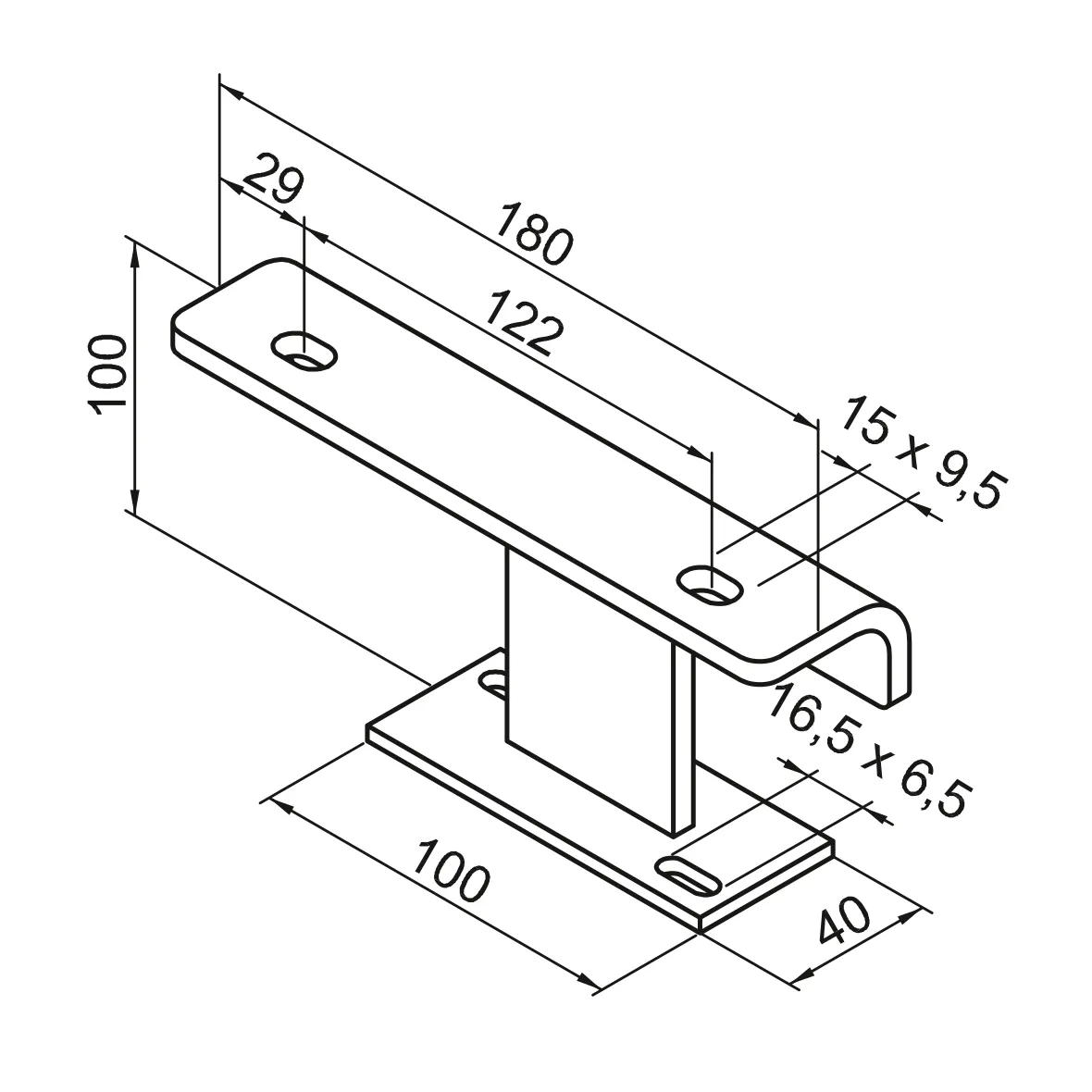 Zubehör Fußkonsole FMORV HDF-4, RAL 9016