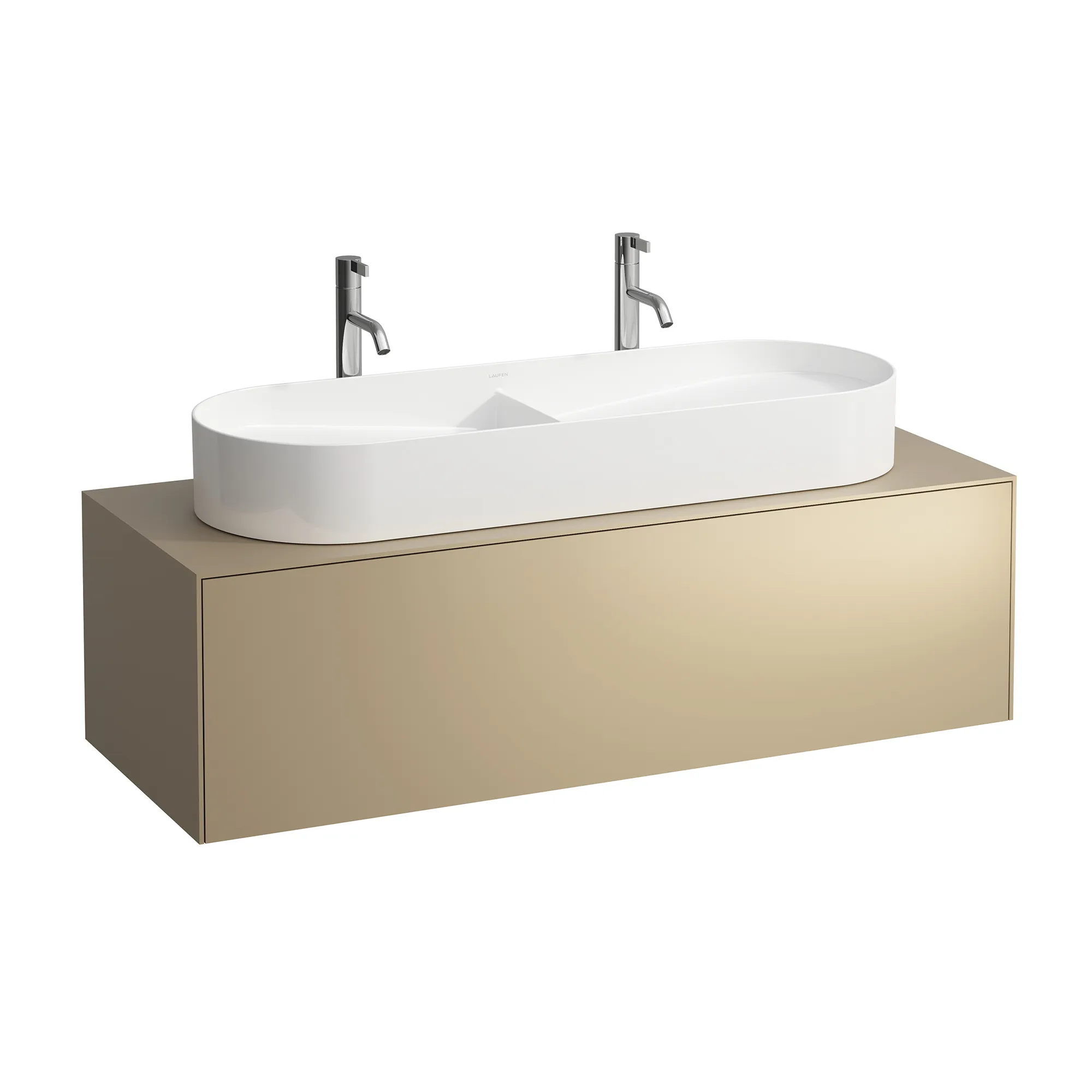 Laufen Waschtischunterbau „SONAR“ 455 × 340 × 1175 mm Gold Abdeckplatte: in Korpusfarbe / Front- & Korpusfarbe: Gold Laufen Waschtischunterbau „SONAR“ 455 × 340 × 1175 mm Gold Abdeckplatte: in Korpusfarbe / Front- & Korpusfarbe: Gold