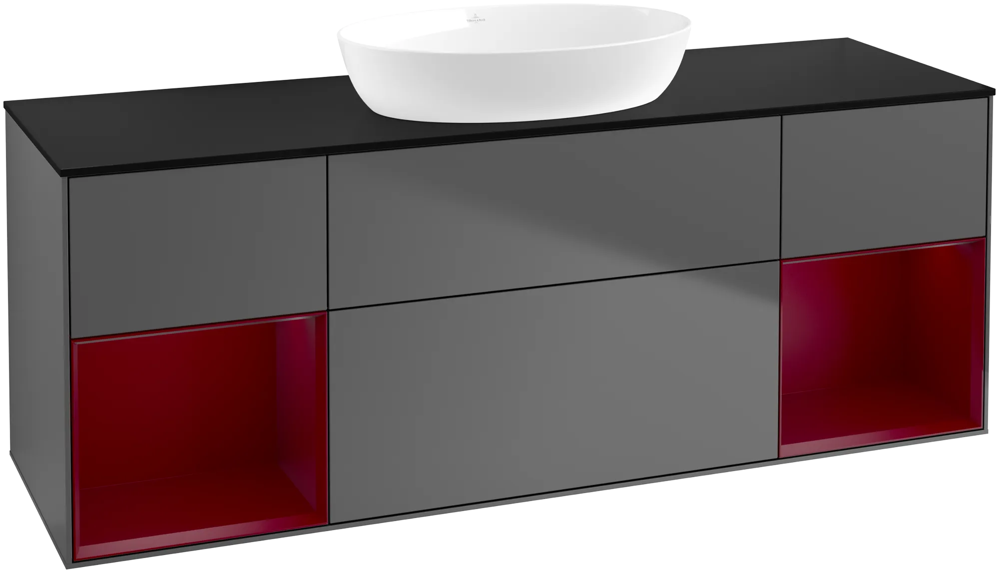 Villeroy & Boch Finion Waschbeckenunterschrank GD0 1600x603x501mm Anthrazit matt/Geranie matt
