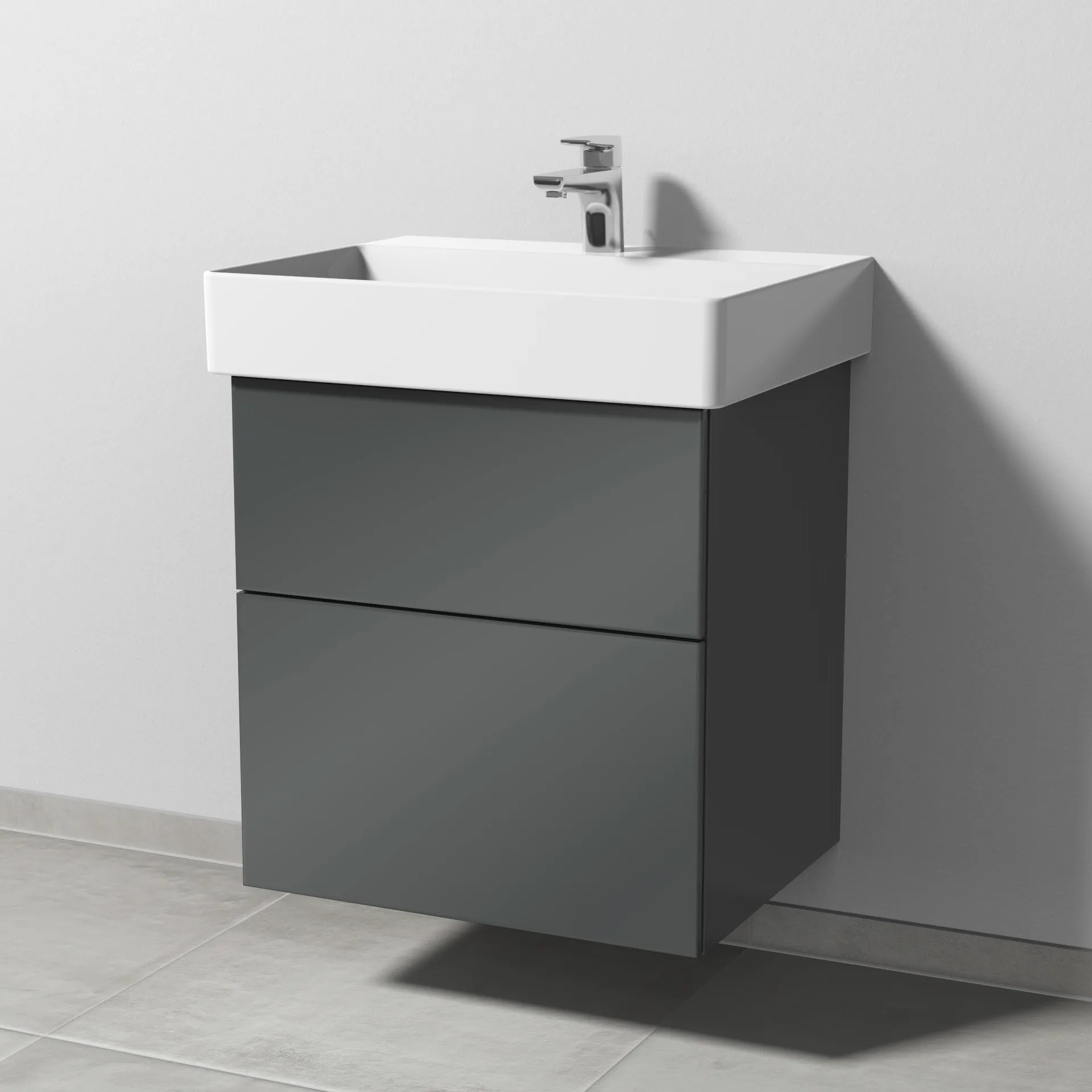 Sanipa Waschtischunterschrank „3way“ 550 × 588 × 447 mm in Anthrazit (glanz) Sanipa Waschtischunterschrank „3way“ 550 × 588 × 447 mm in Anthrazit (glanz)